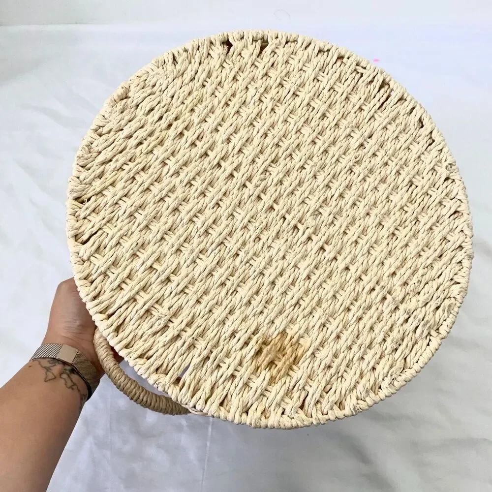 Target Brightroom Round Large Woven Storage Basket With Handles 11x8